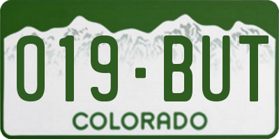 CO license plate 019BUT