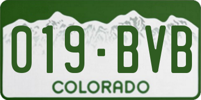 CO license plate 019BVB