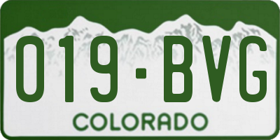 CO license plate 019BVG