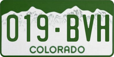 CO license plate 019BVH