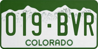 CO license plate 019BVR