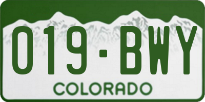 CO license plate 019BWY