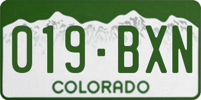 CO license plate 019BXN