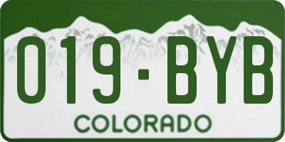 CO license plate 019BYB