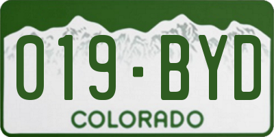 CO license plate 019BYD