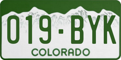 CO license plate 019BYK