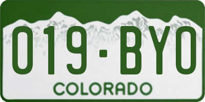 CO license plate 019BYO