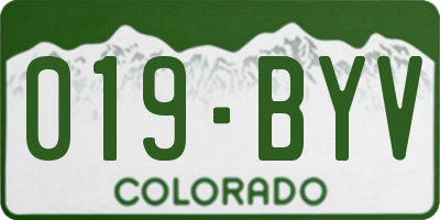 CO license plate 019BYV