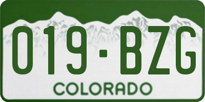CO license plate 019BZG