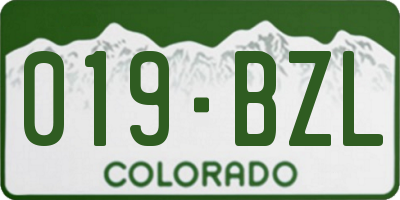 CO license plate 019BZL