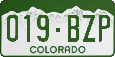 CO license plate 019BZP