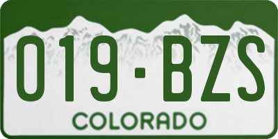 CO license plate 019BZS