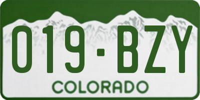 CO license plate 019BZY