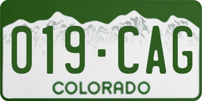 CO license plate 019CAG