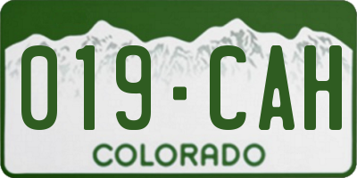 CO license plate 019CAH