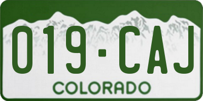 CO license plate 019CAJ