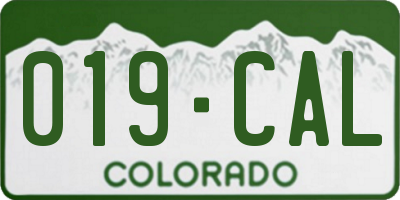 CO license plate 019CAL
