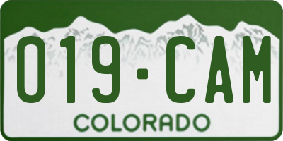 CO license plate 019CAM