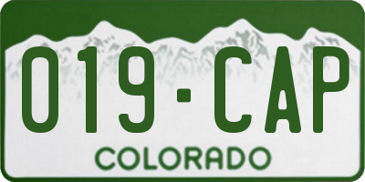 CO license plate 019CAP