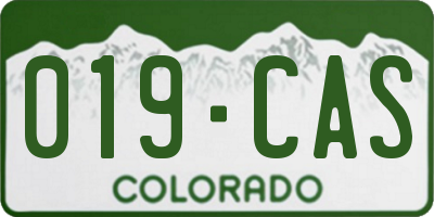 CO license plate 019CAS
