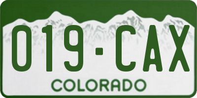CO license plate 019CAX