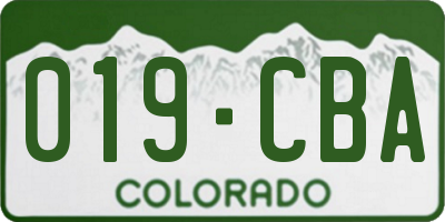 CO license plate 019CBA
