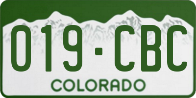 CO license plate 019CBC