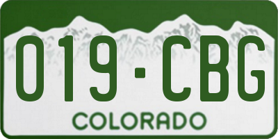 CO license plate 019CBG