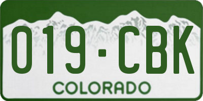 CO license plate 019CBK