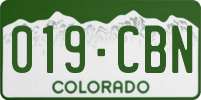 CO license plate 019CBN