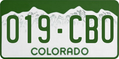 CO license plate 019CBO