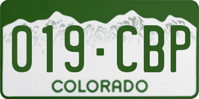 CO license plate 019CBP