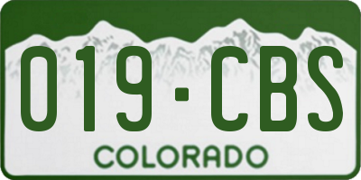 CO license plate 019CBS