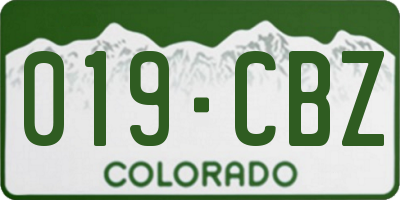 CO license plate 019CBZ