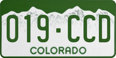 CO license plate 019CCD