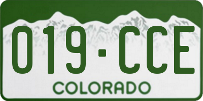 CO license plate 019CCE