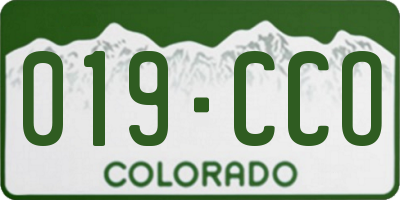CO license plate 019CCO