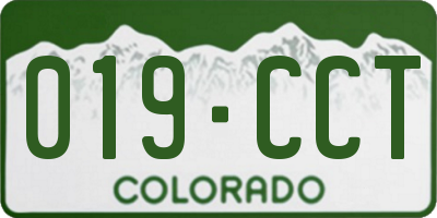 CO license plate 019CCT