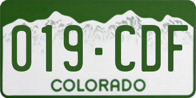 CO license plate 019CDF