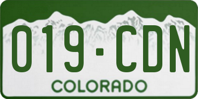 CO license plate 019CDN