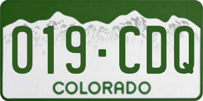 CO license plate 019CDQ