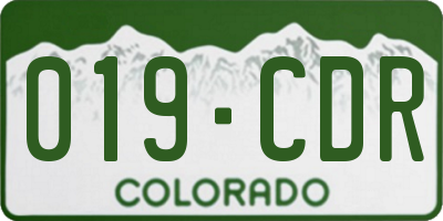 CO license plate 019CDR