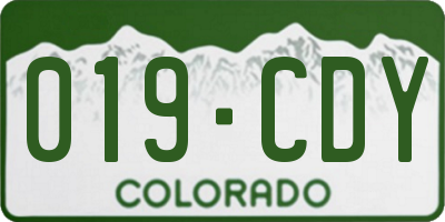 CO license plate 019CDY