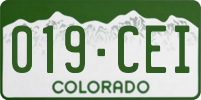 CO license plate 019CEI