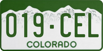 CO license plate 019CEL