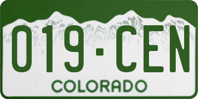 CO license plate 019CEN
