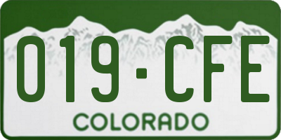 CO license plate 019CFE
