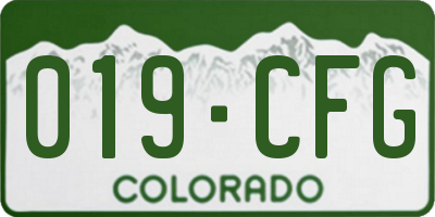 CO license plate 019CFG
