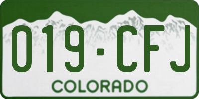 CO license plate 019CFJ