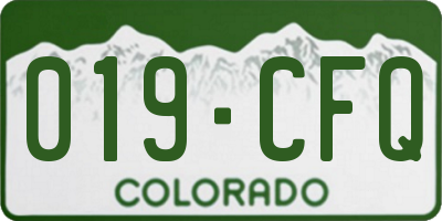 CO license plate 019CFQ